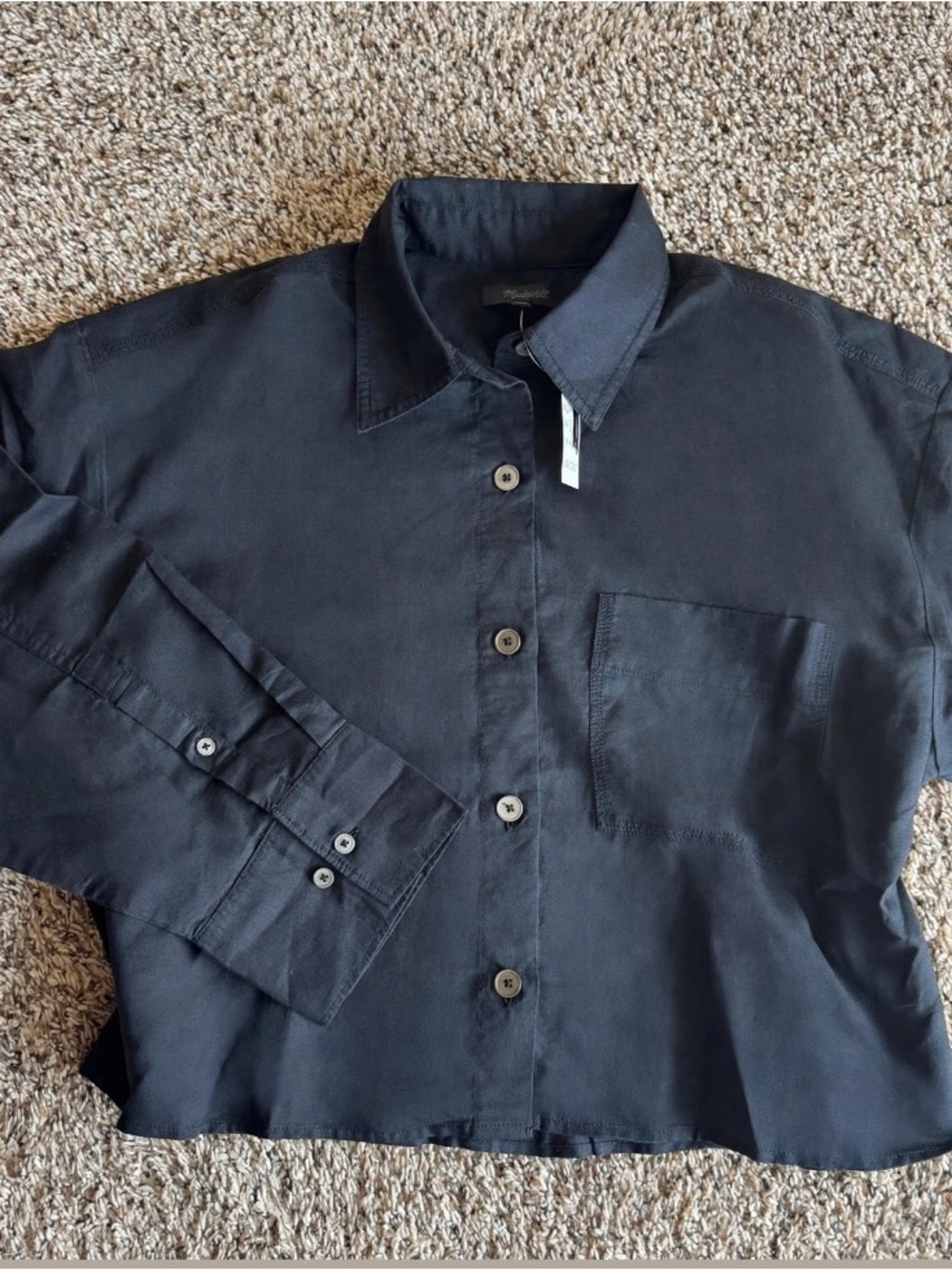Madewell Straight hem shirt in linen cotton blend